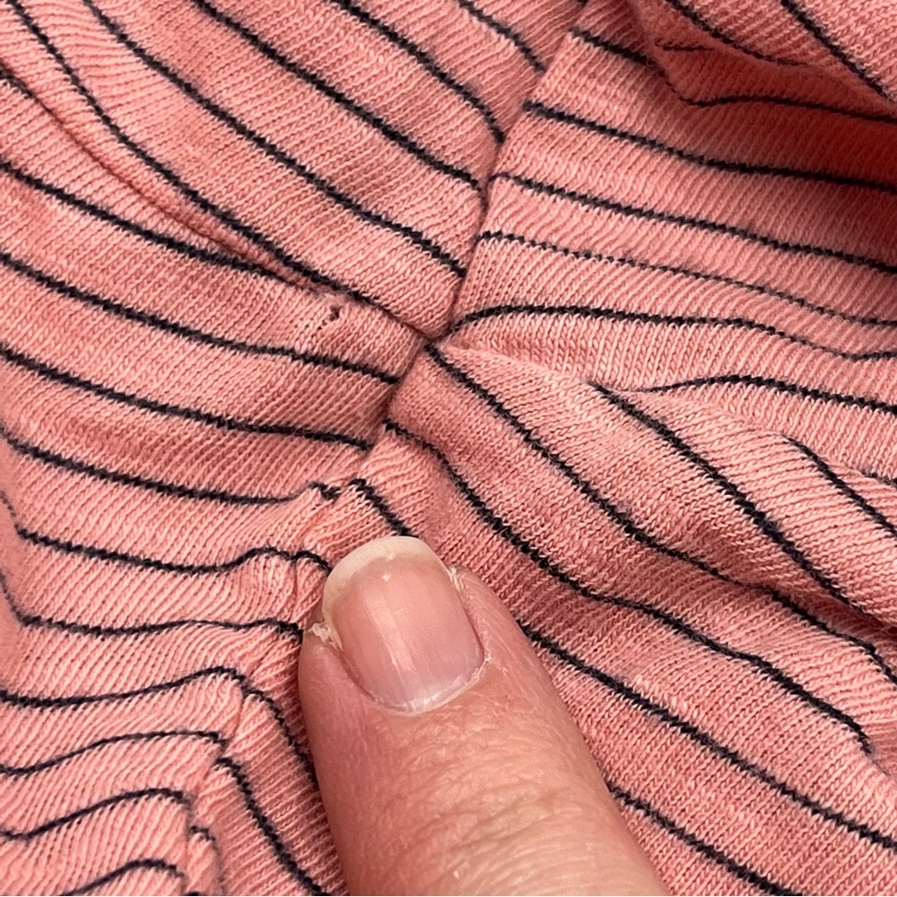 Marine Layer Pink Black Pinstripe‎ Pocket Short Sleeve Shirt Mens XXL *TINY FLAW - Picture 8 of 10